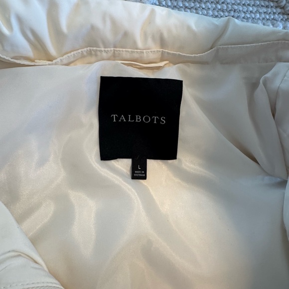 Talbots Quilted Ivory Down Puffer Vest - Picture 4 of 7